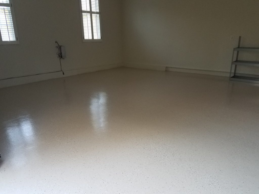 Painted garage floor with epoxy paint