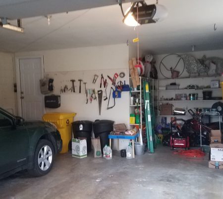 Garage before we started applying epoxy paint to garage floor