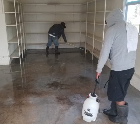 cleaning floor with muratic acid prior to apply epoxy paint to garage floor