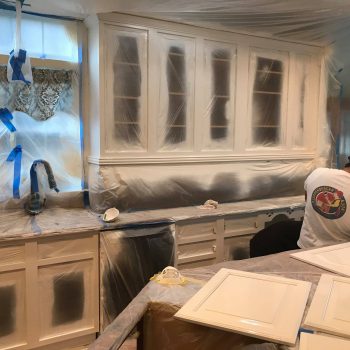 Virginia painting company painting cabinets in Mclean