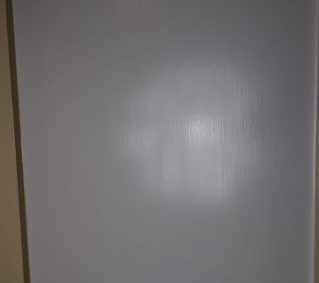 Ben Moore Advance had slight burnishing after cleaning on this door